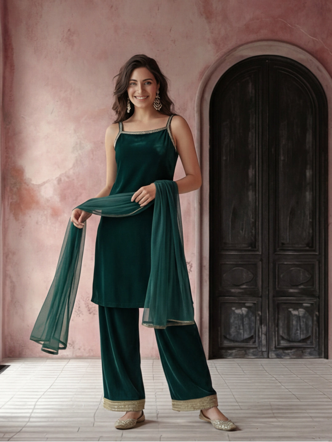 Kurta With Pant & Dupatta Ethnic Kurta Set For Women