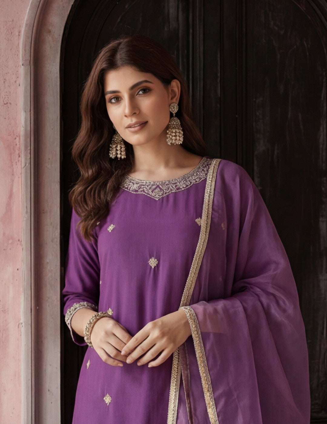 Kurta With Pant & Dupatta Ethnic Kurta Set For Women