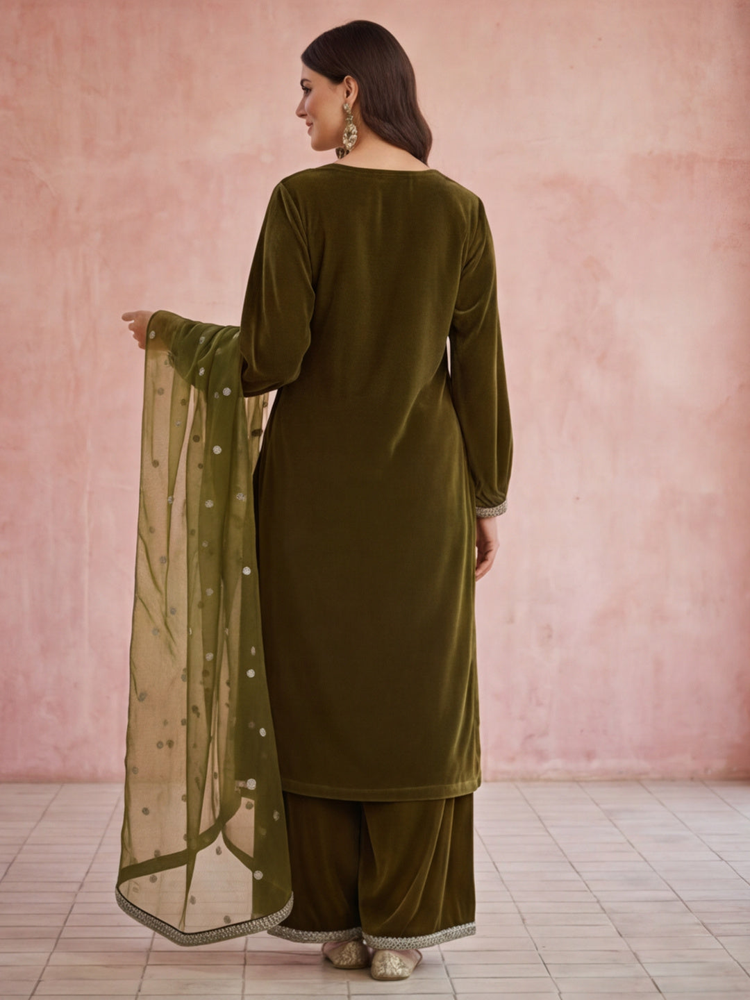 Kurta With Pant & Dupatta Ethnic Kurta Set For Women