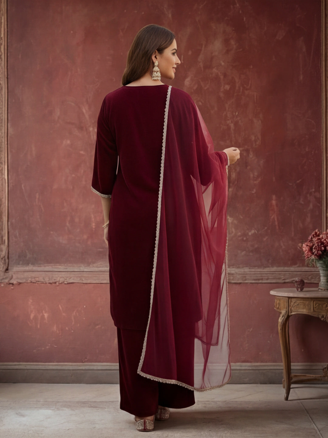 Kurta With Pant & Dupatta Ethnic Kurta Set For Women