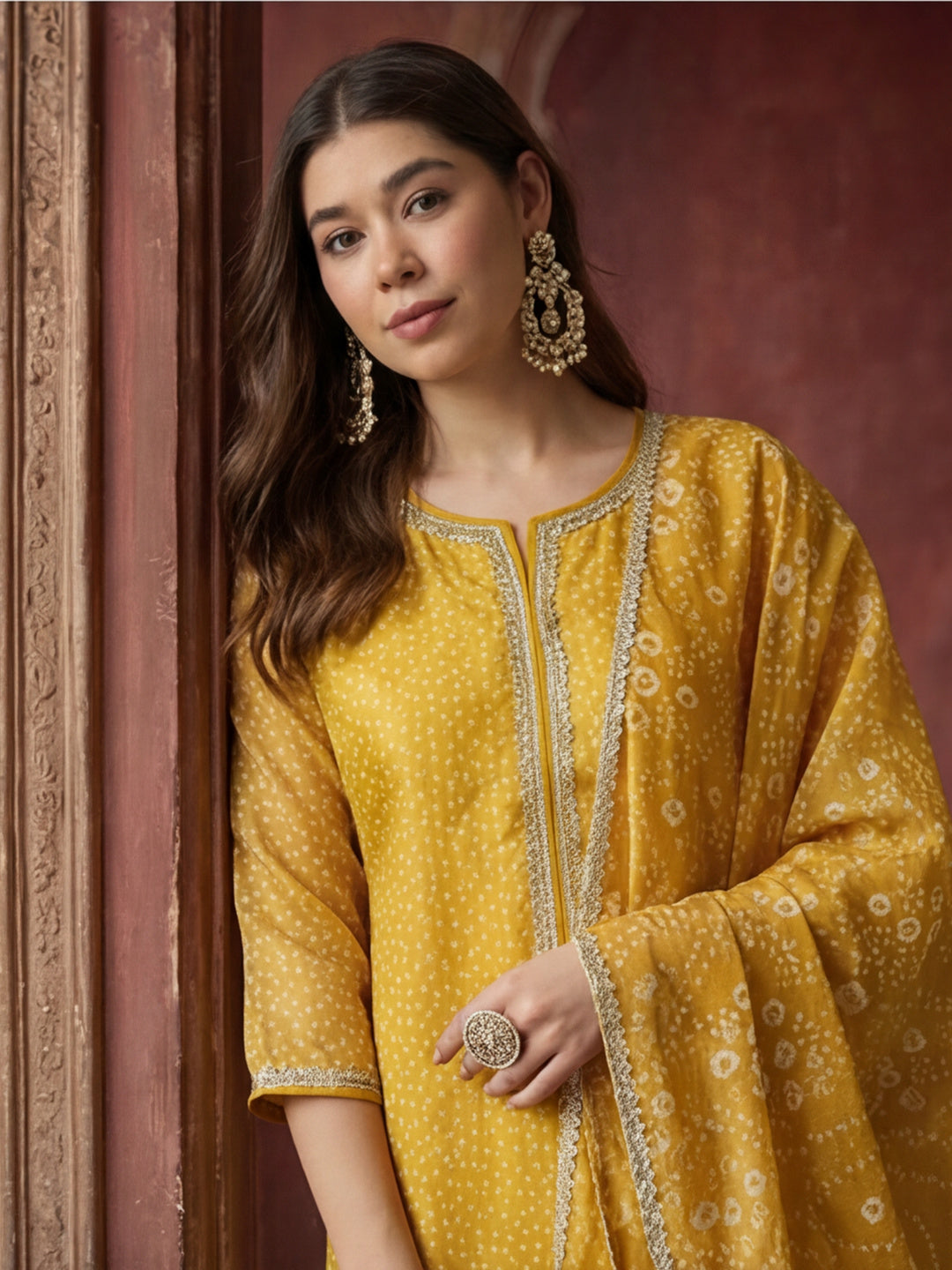 Kurta With Pant & Dupatta Ethnic Kurta Set For Women