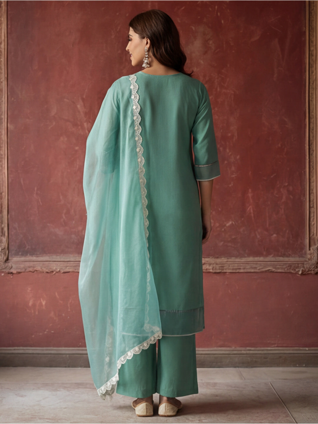 Kurta With Pant & Dupatta Ethnic Kurta Set For Women