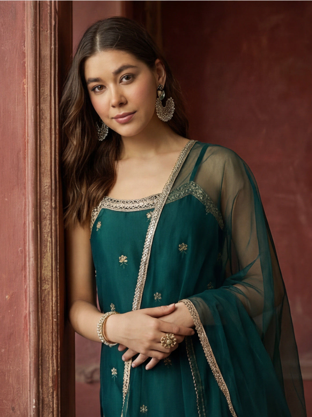 Kurta With Pant & Dupatta Ethnic Kurta Set For Women