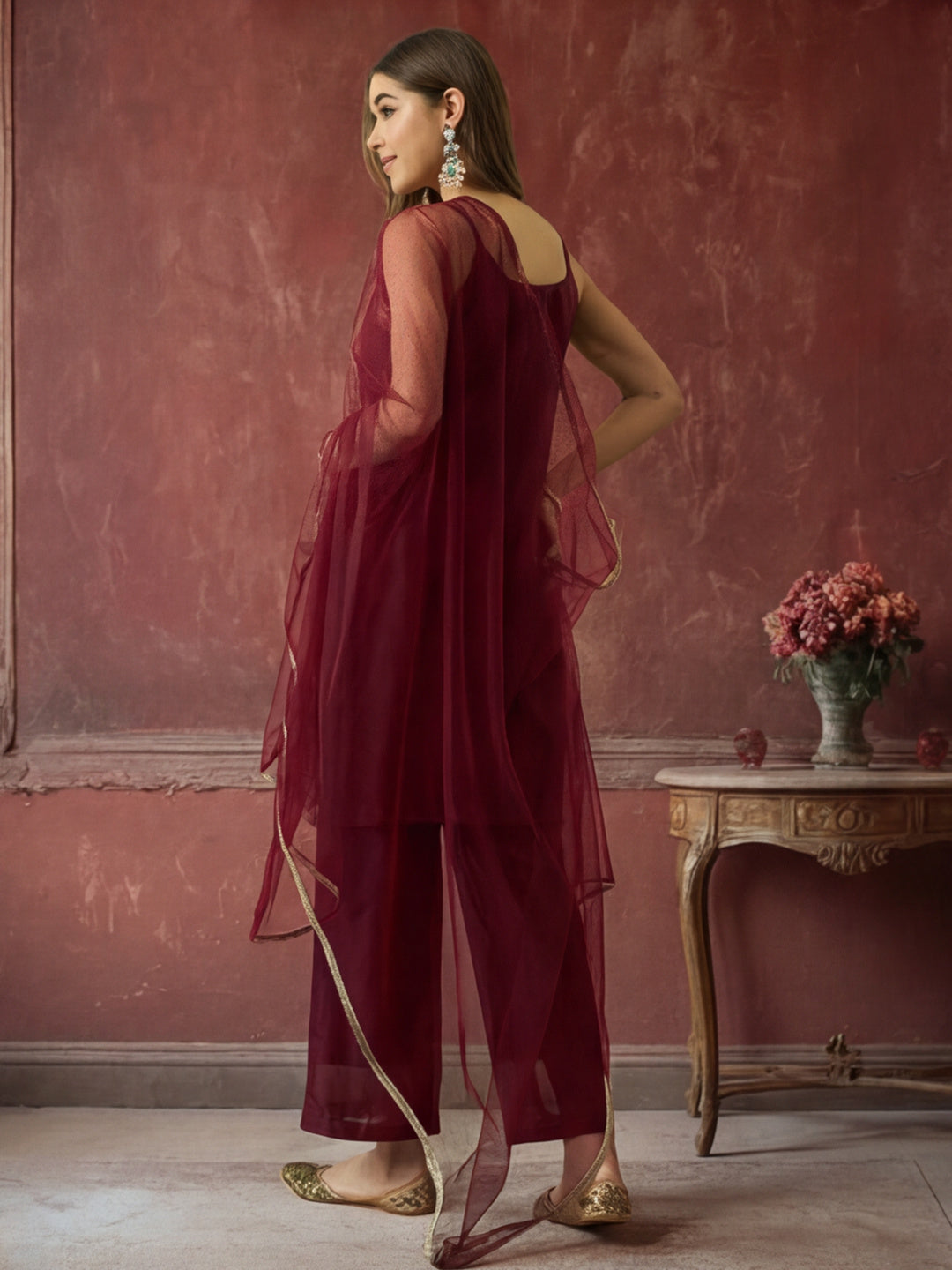 Kurta With Pant & Dupatta Ethnic Kurta Set For Women
