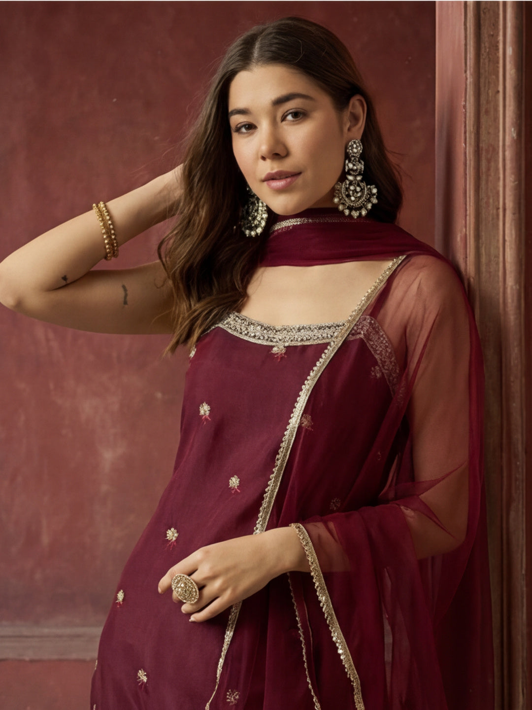 Kurta With Pant & Dupatta Ethnic Kurta Set For Women