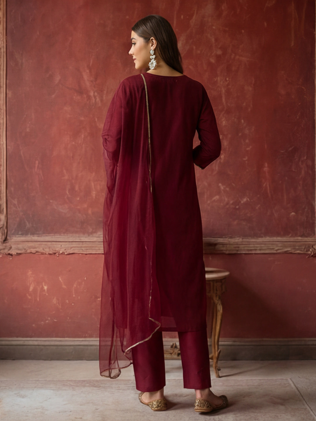 Kurta With Pant & Dupatta Ethnic Kurta Set For Women