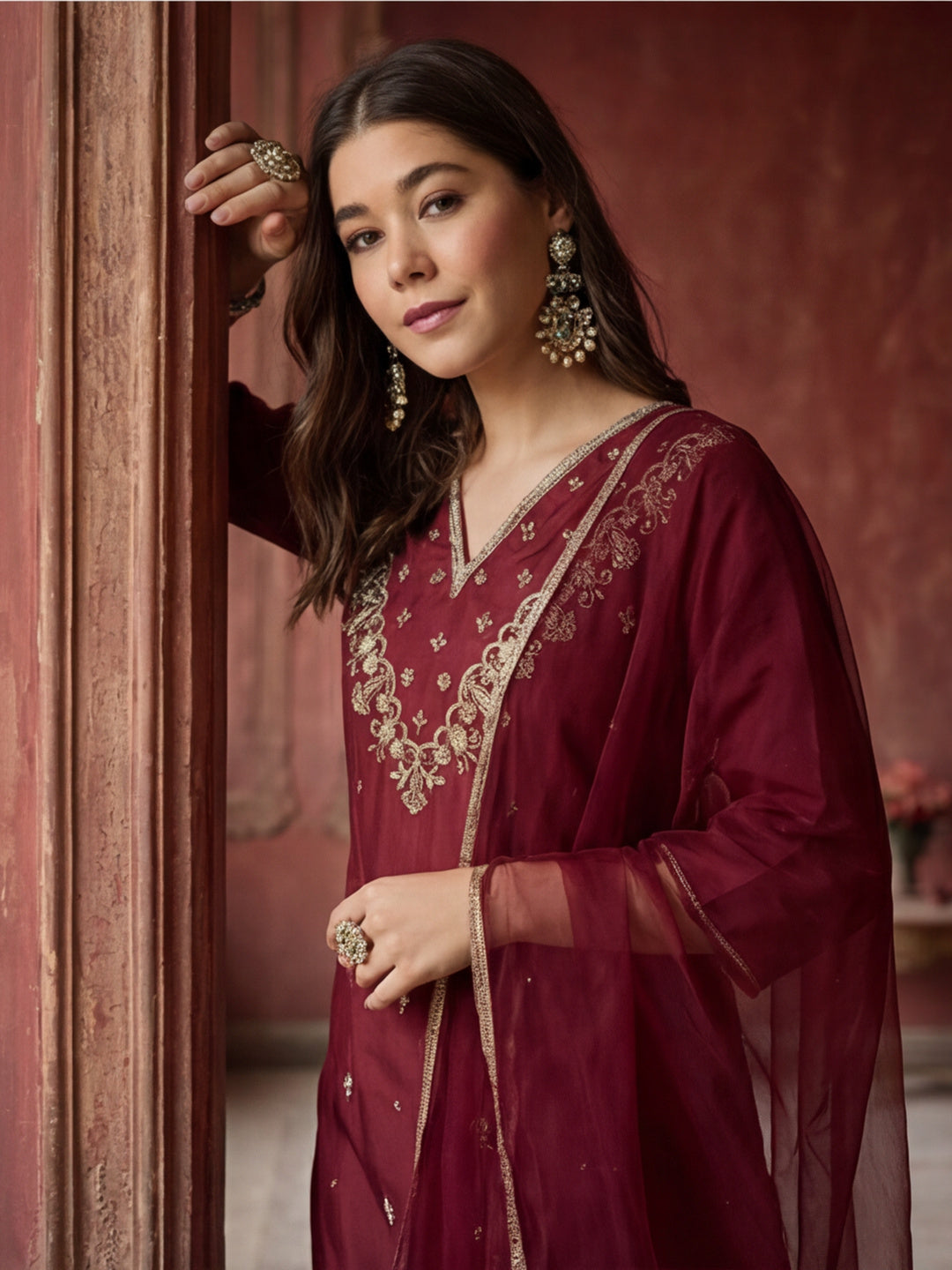 Kurta With Pant & Dupatta Ethnic Kurta Set For Women