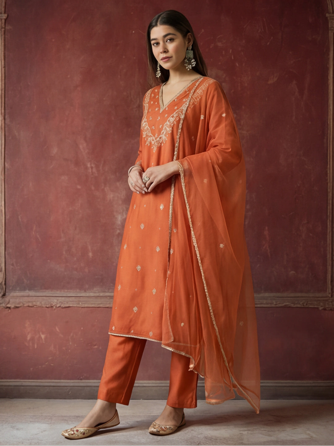 Kurta With Pant & Dupatta Ethnic Kurta Set For Women