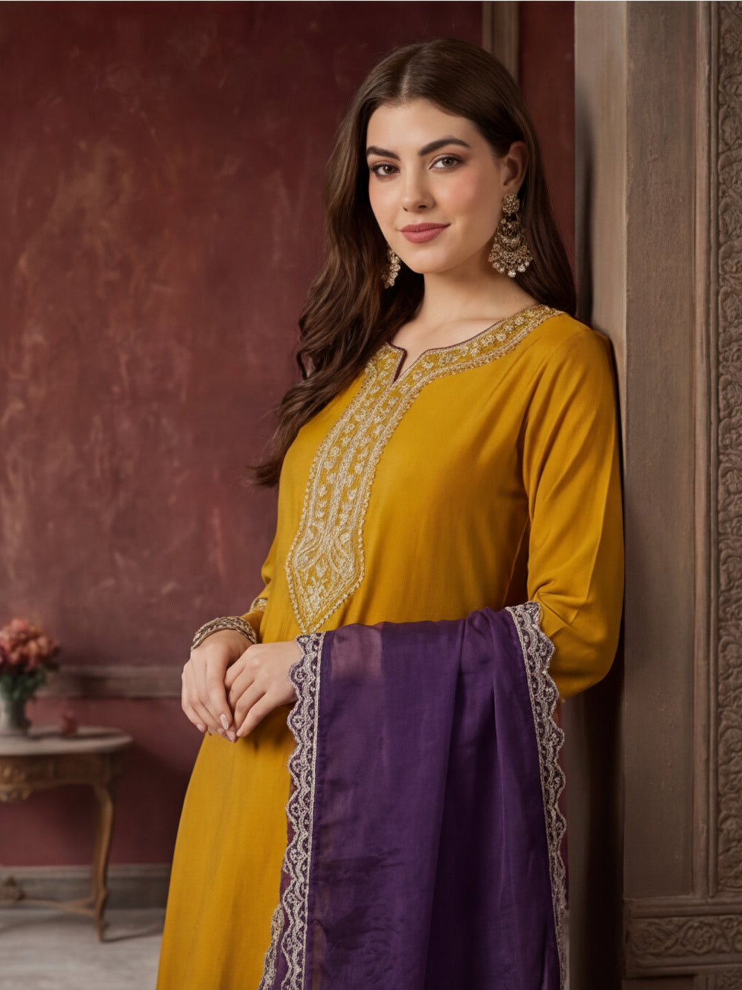 Kurta With Pant & Dupatta Ethnic Kurta Set For Women