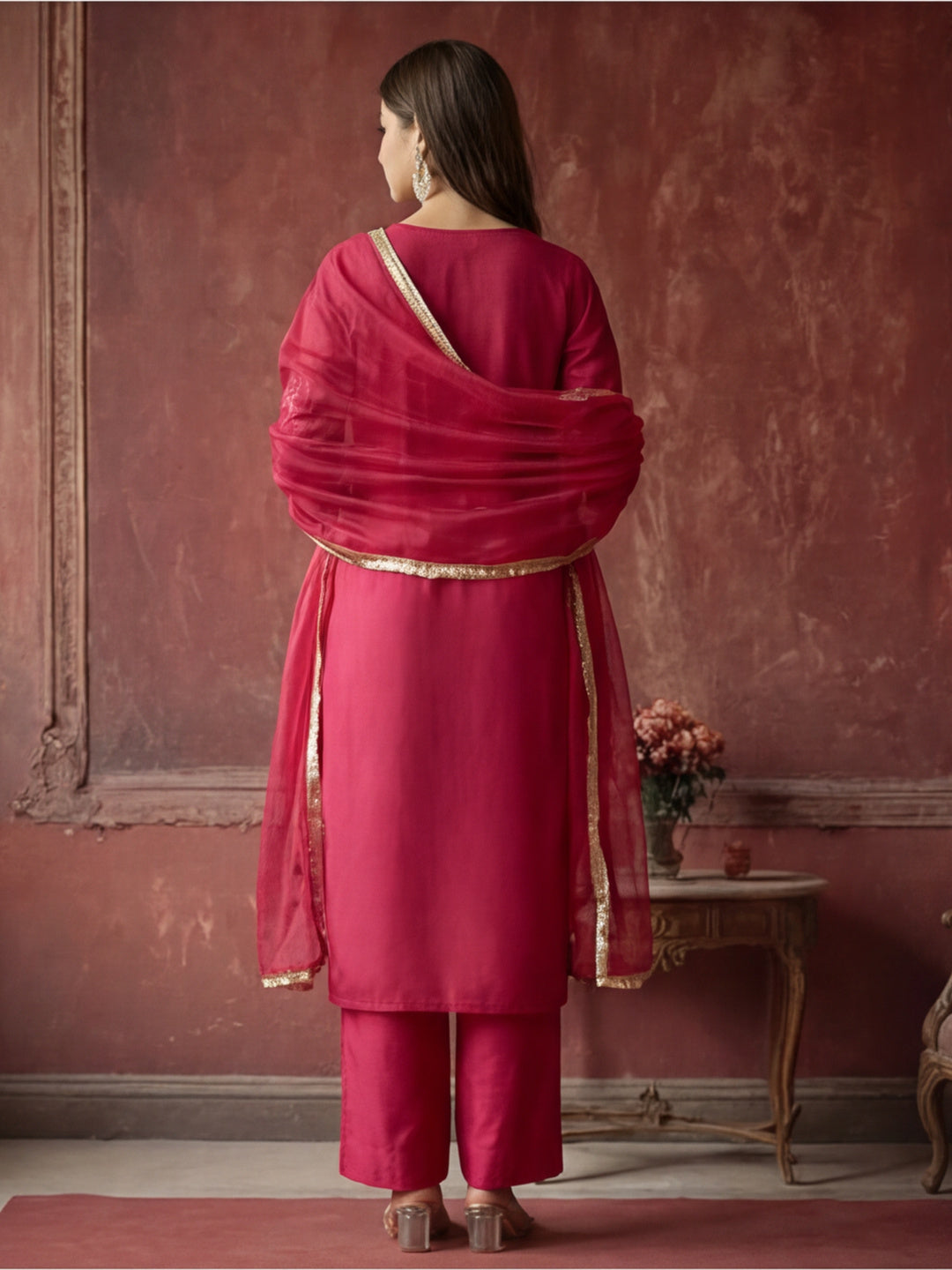 Kurta With Pant & Dupatta Ethnic Kurta Set For Women