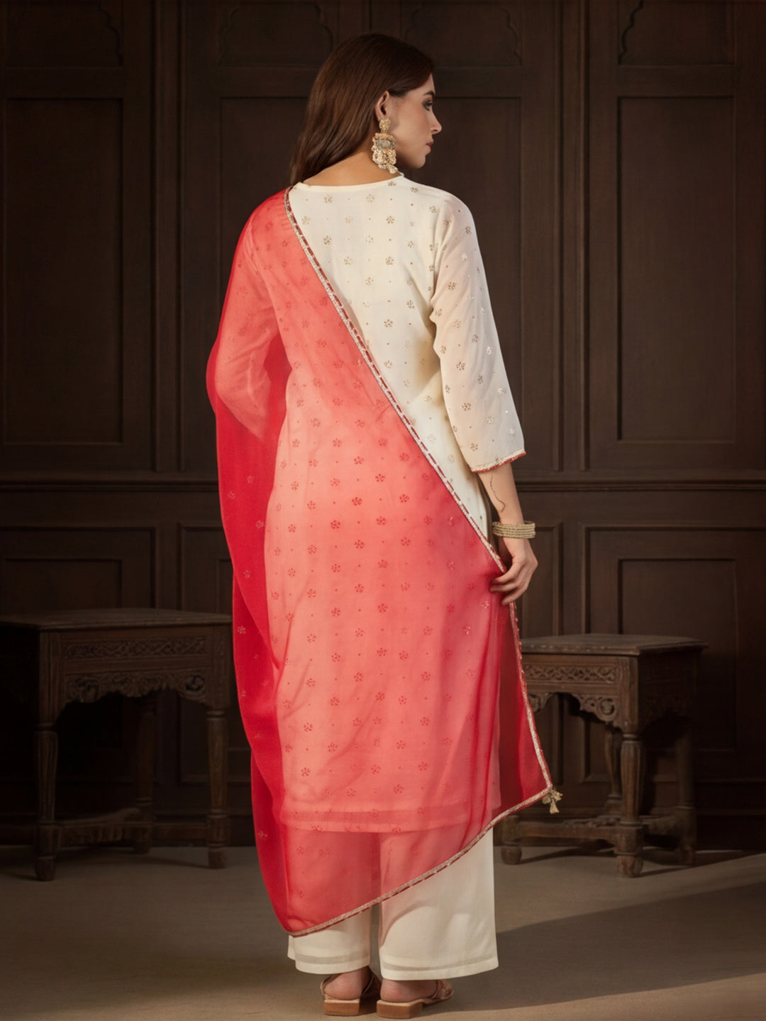 Kurta With Pant & Dupatta Ethnic Kurta Set For Women
