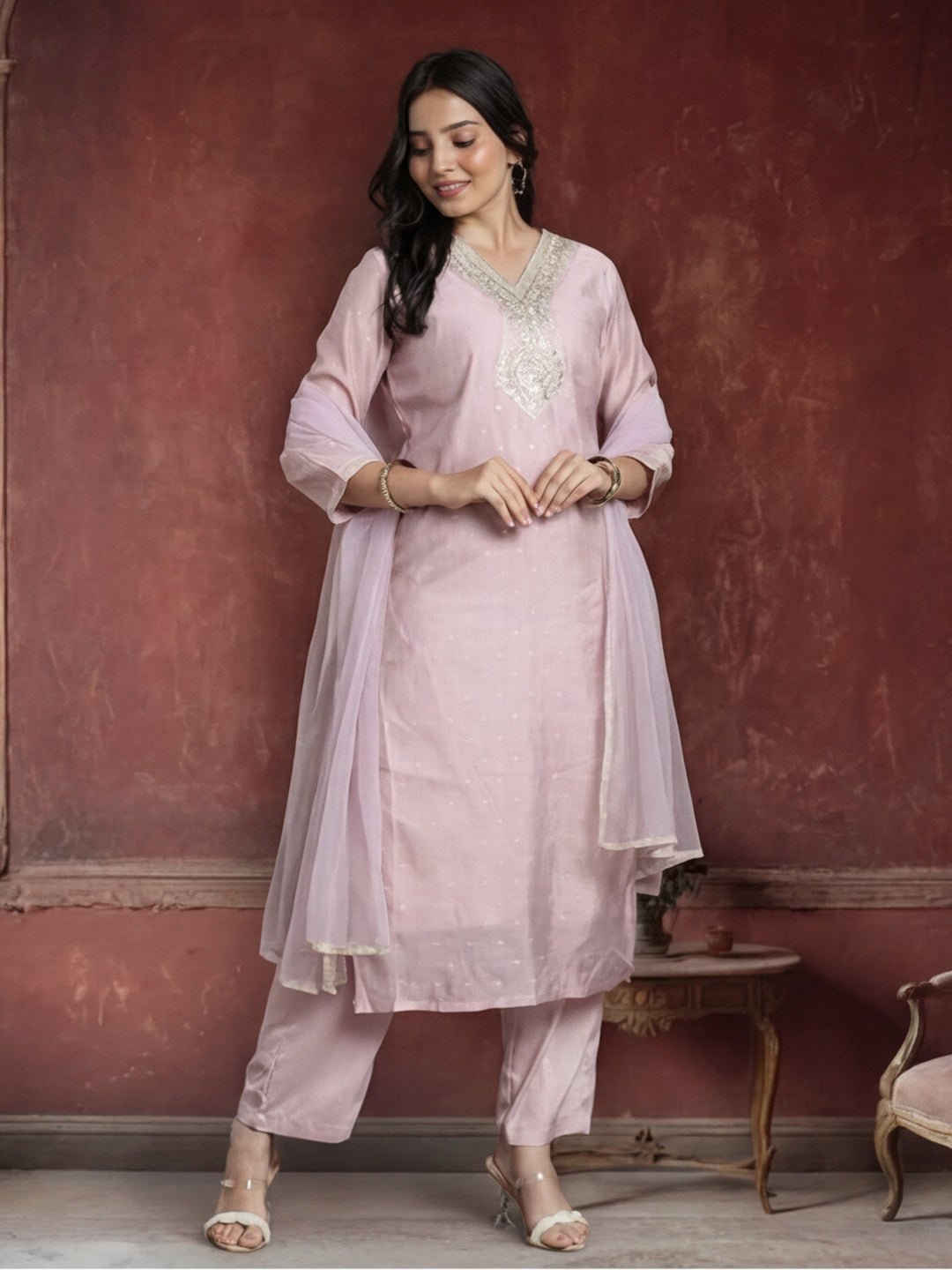 Kurta With Pant And Dupatta Set For Women