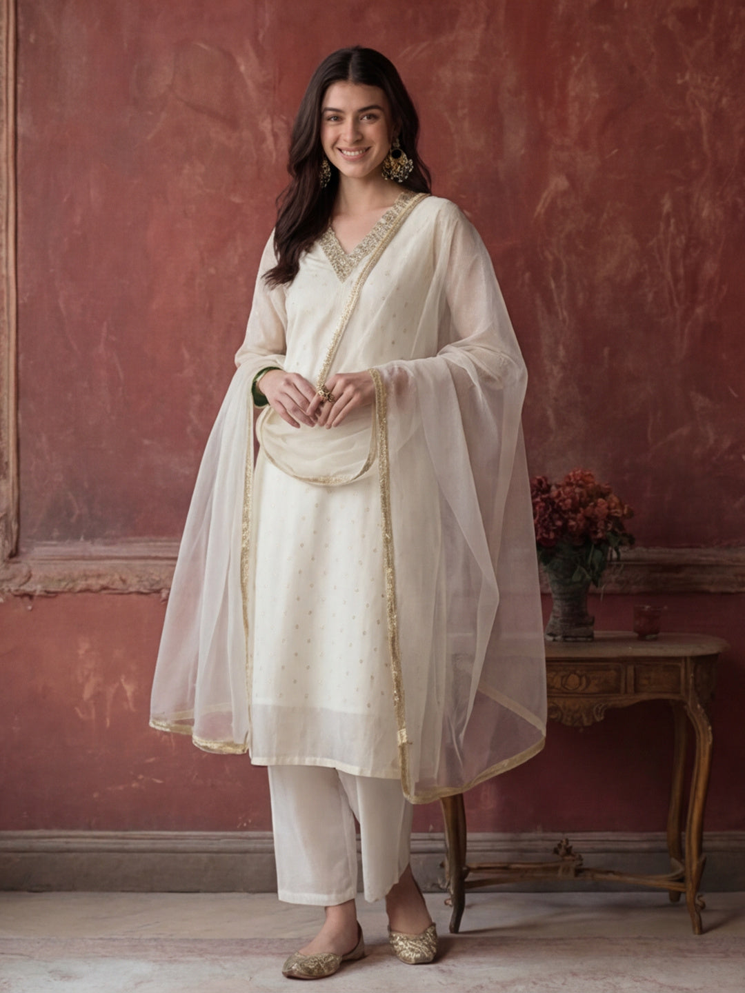 Kurta With Pant And Dupatta Set For Women