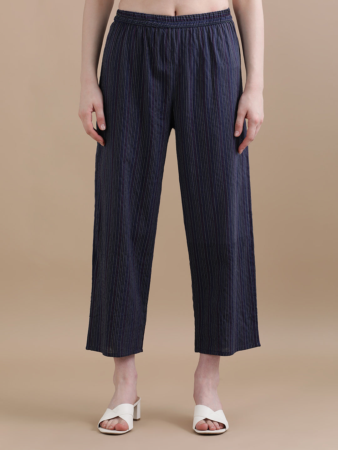 Pure Cotton Solid Kantha Work Kurta With Pant