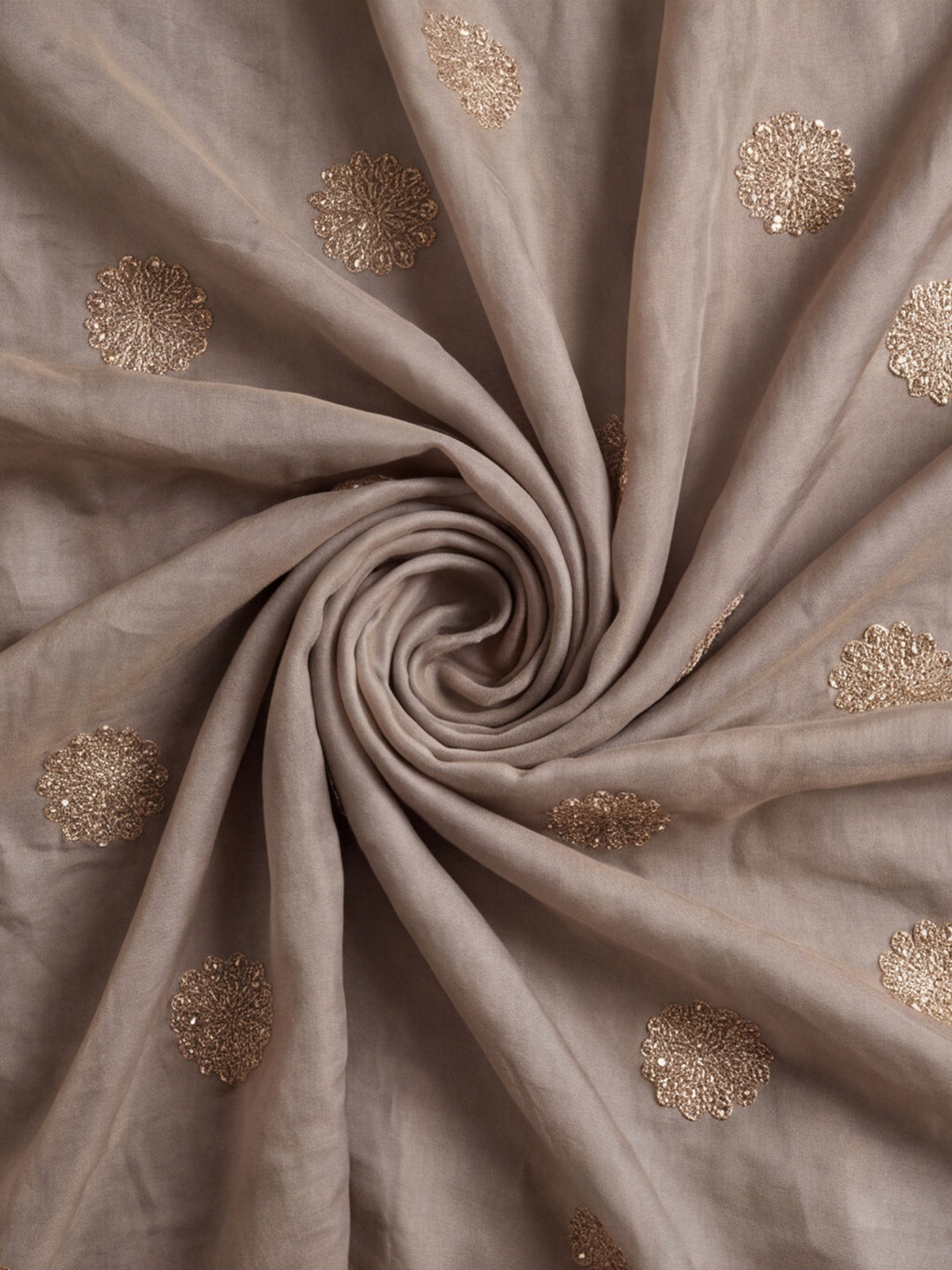 Pure Fandy Satin Pallu Embroidery With Border With Unstitched Blouse Piece