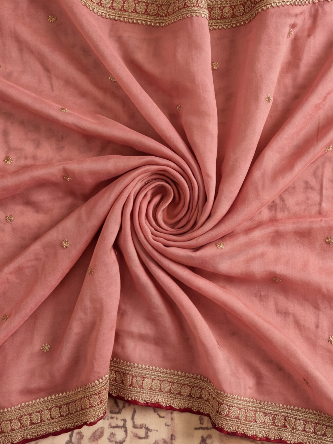 Silk Embroidery Sequence Work Saree With Multi Arco Border With Unstitched Blouse Piece