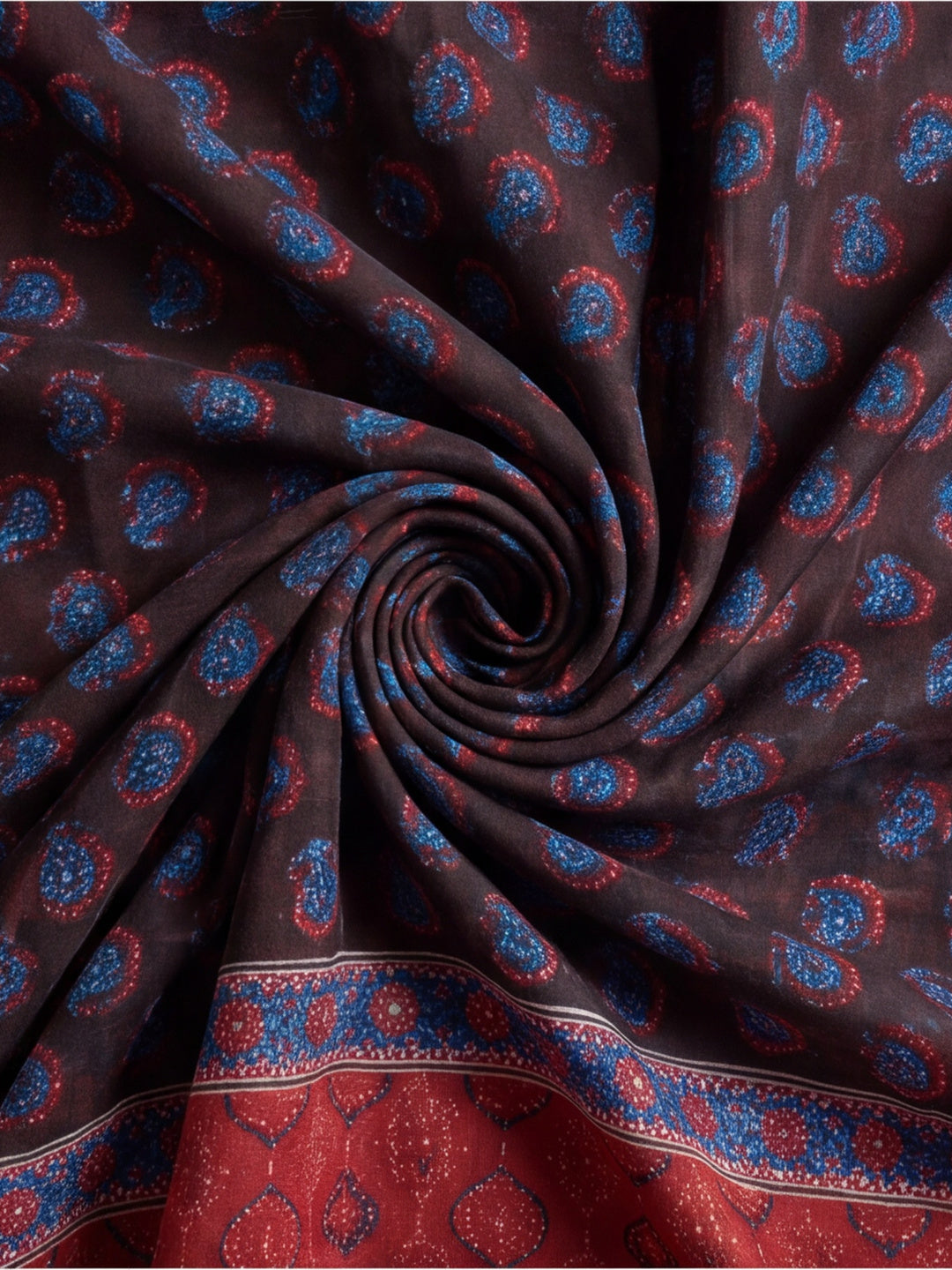 Women Lightweight Printed Beautiful Mirror Work Border Saree With Unstitched Blouse Piece