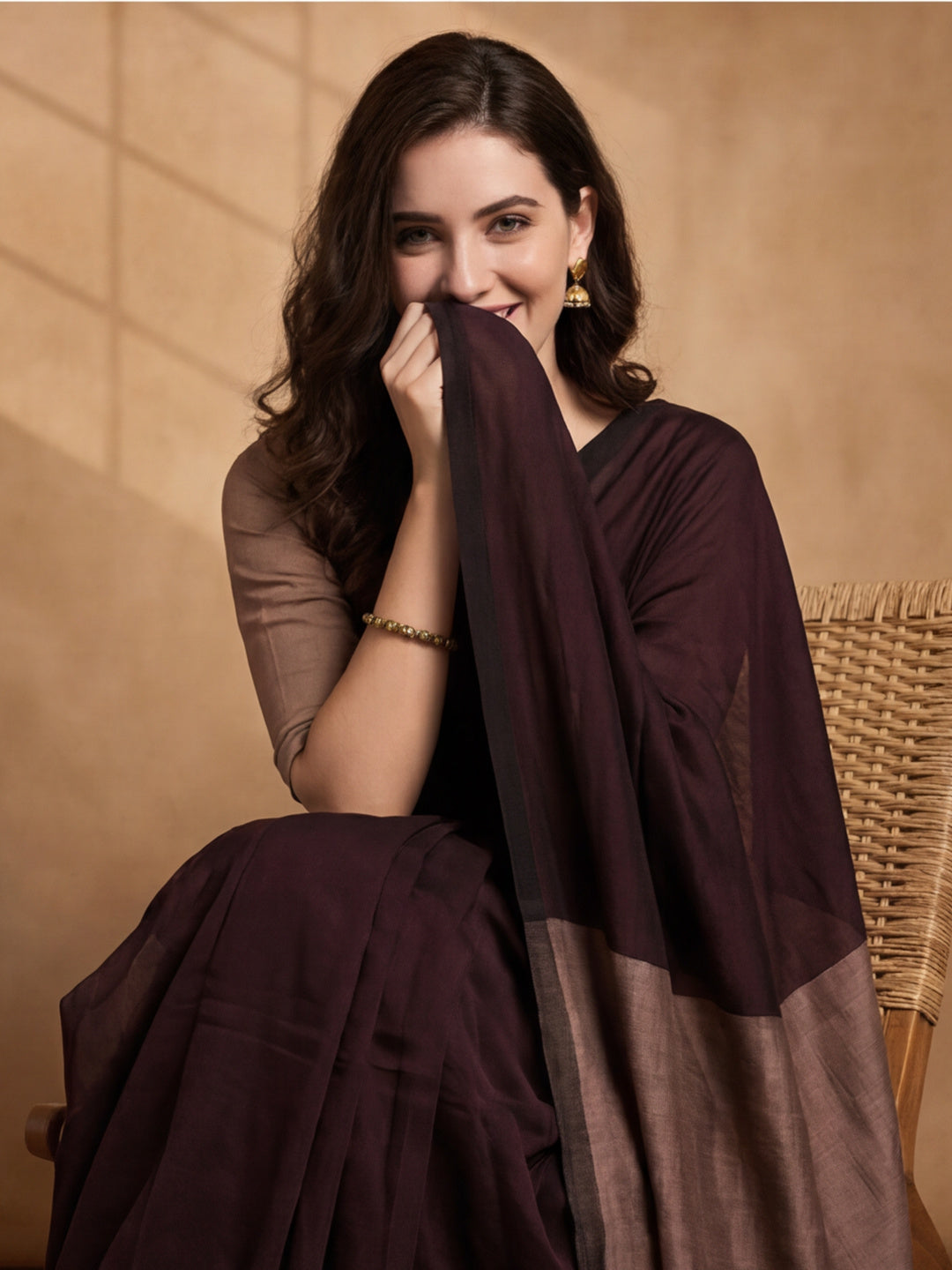 Solid Pure Cotton Saree with Unstiched Blouse