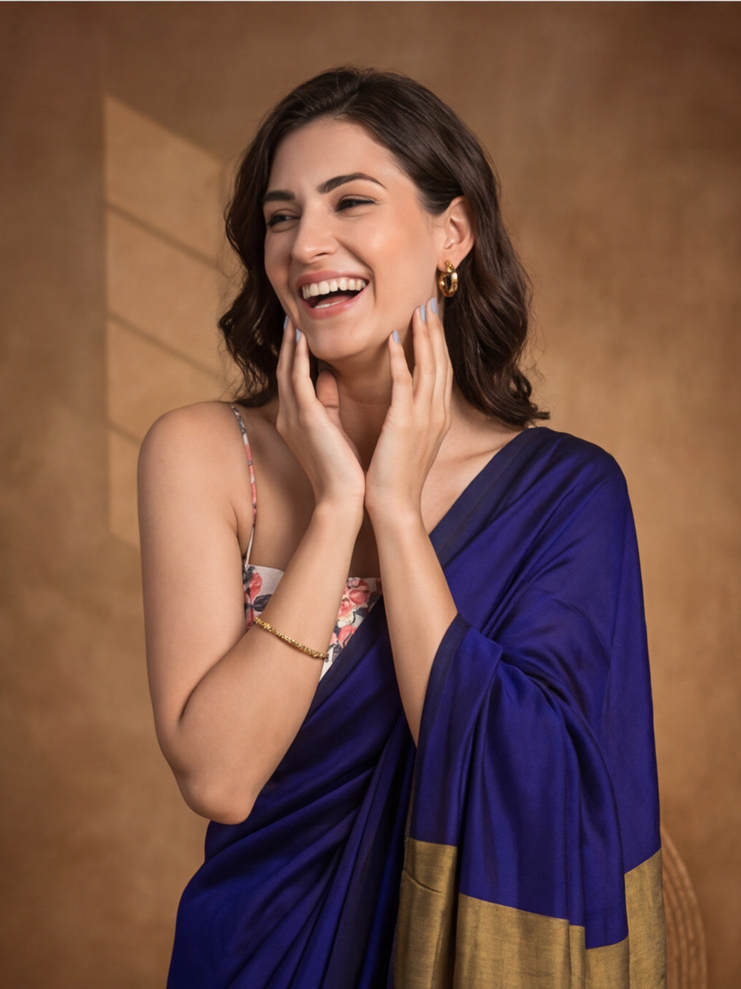 Solid Pure Cotton Saree with Unstiched Blouse