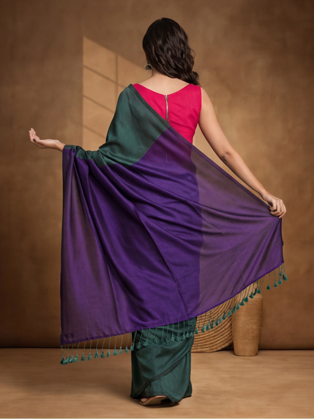 Solid Pure Cotton Saree with Unstiched Blouse