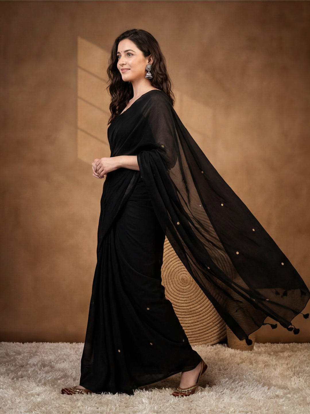 Solid Pure Cotton Saree with Unstiched Blouse
