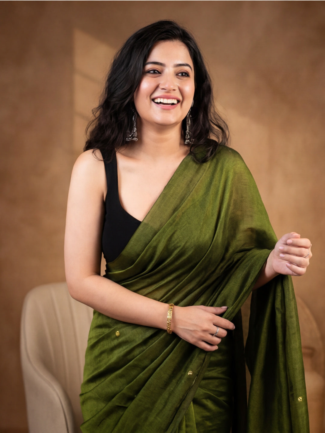 Solid Pure Cotton Saree with Unstiched Blouse