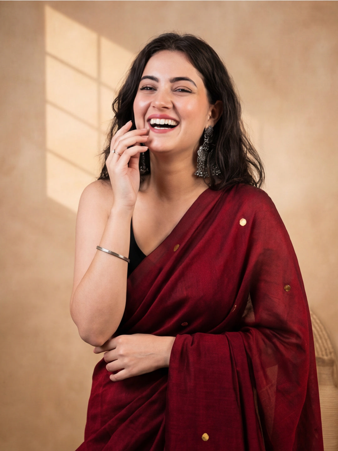 Solid Pure Cotton Saree with Unstiched Blouse