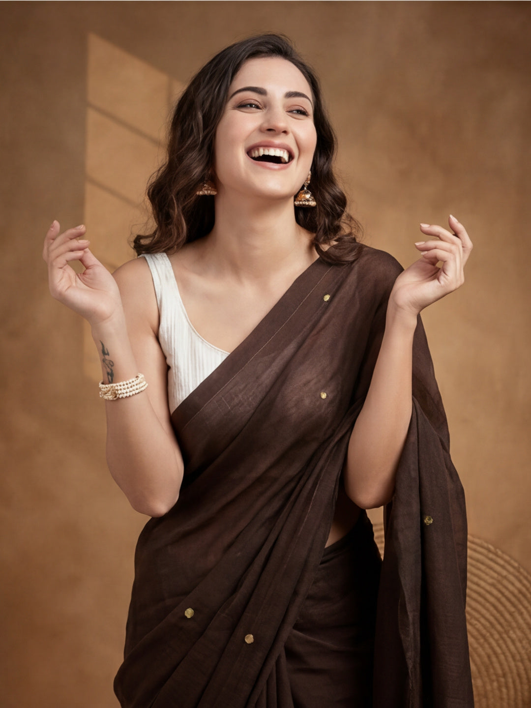 Solid Pure Cotton Saree with Unstiched Blouse