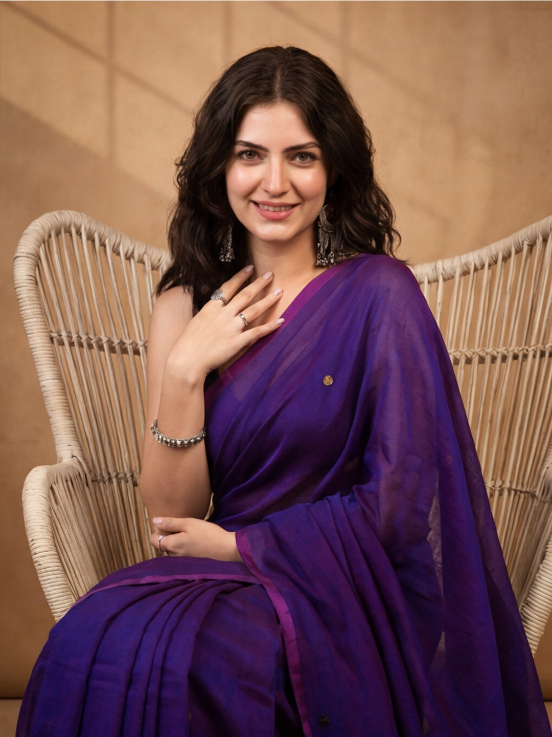 Solid Pure Cotton Saree with Unstiched Blouse