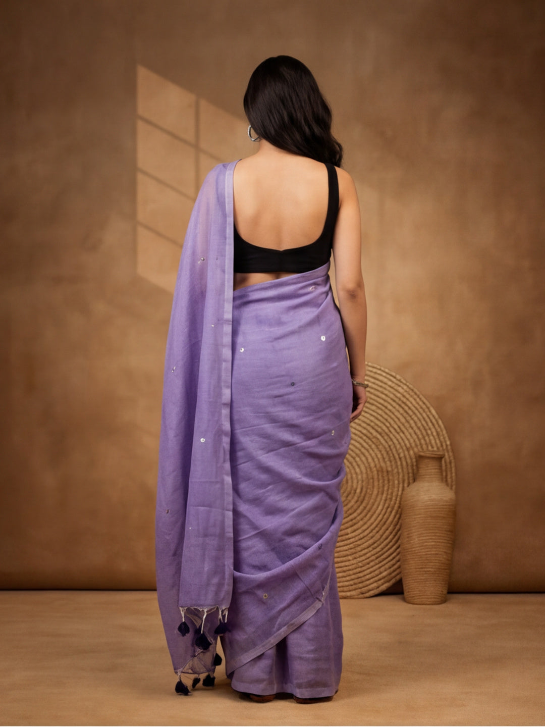 Solid Pure Cotton Saree with Unstiched Blouse