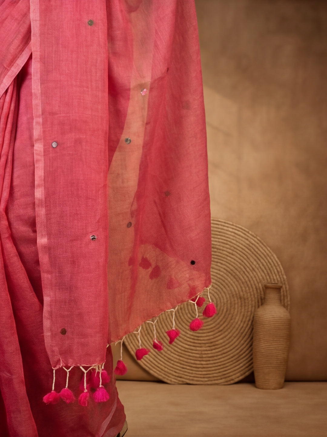 Solid Pure Cotton Saree with Unstiched Blouse