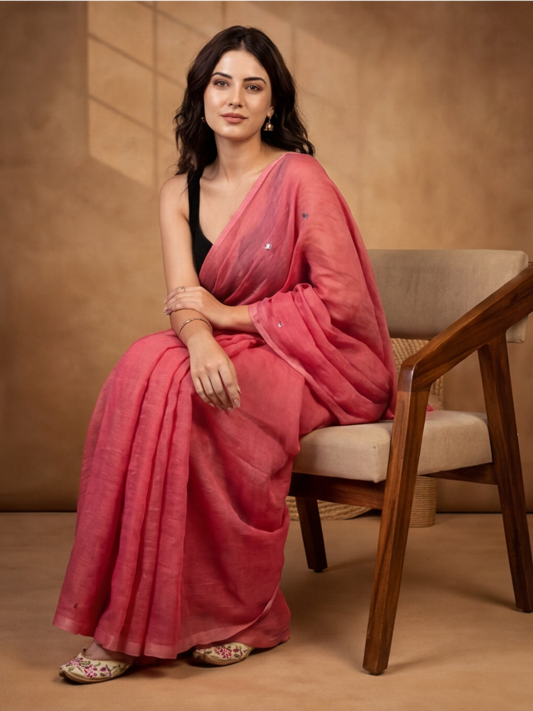 Solid Pure Cotton Saree with Unstiched Blouse