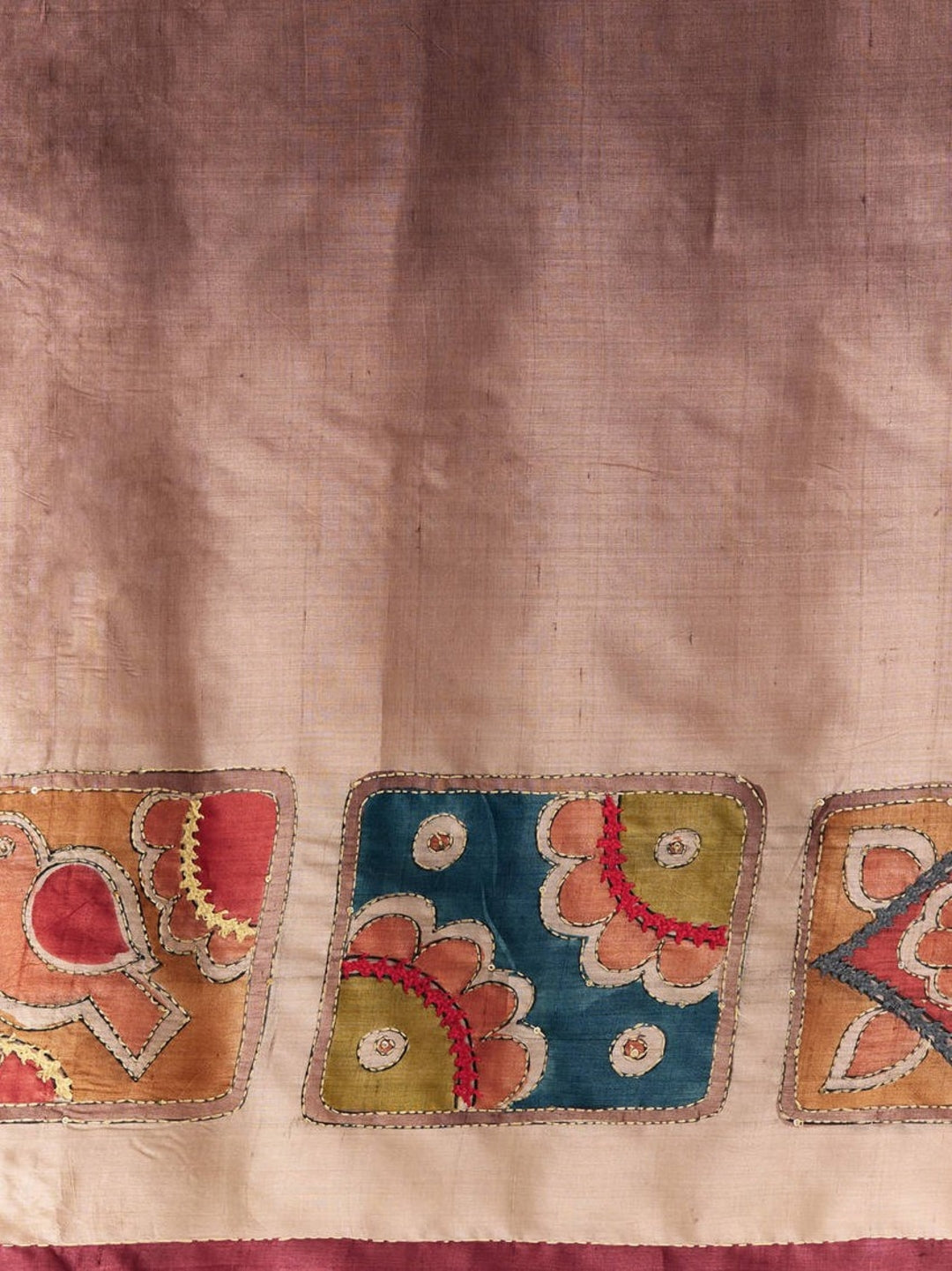 arthy Tone Digitally Printed Kantha-Look Cotton Saree with Contrast Border
