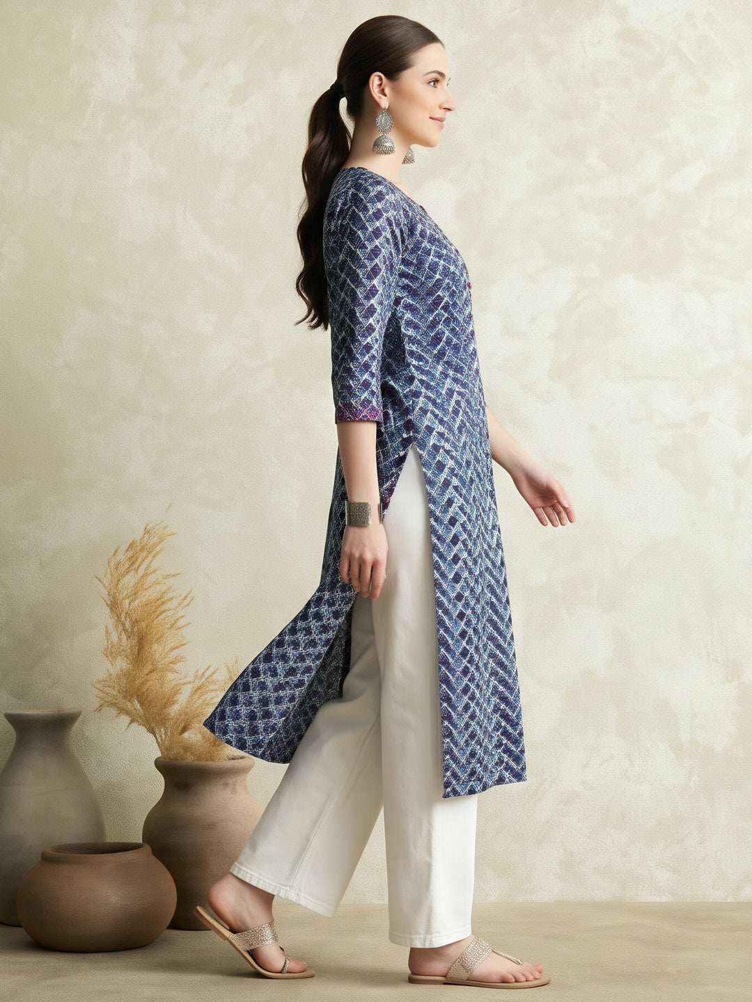 Floral Printed Straight Pure Cotton Kurta Sets