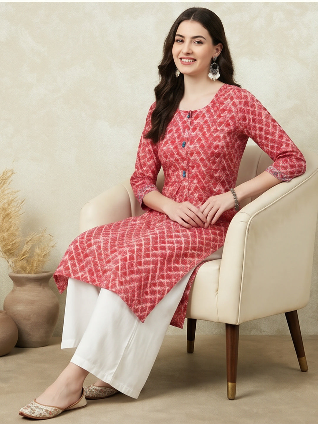 Floral Printed Straight Pure Cotton Kurta Sets