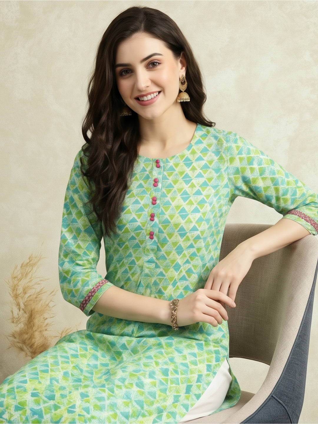 Women Floral Print Pure Cotton Straight Kurta Sets