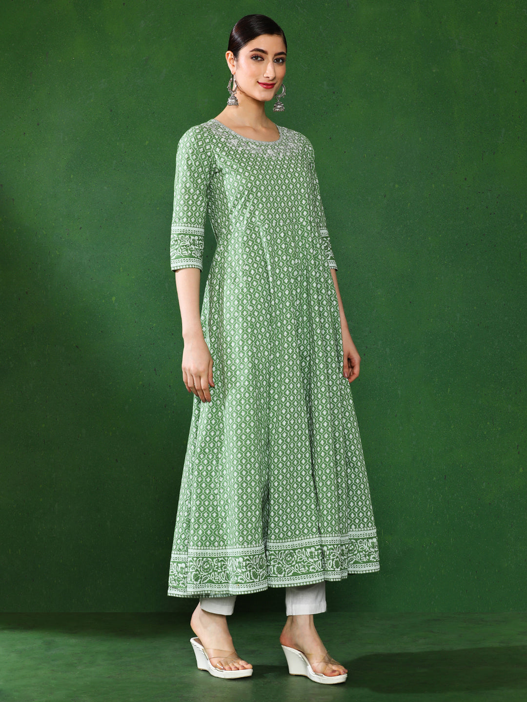 flared long kurta for girls