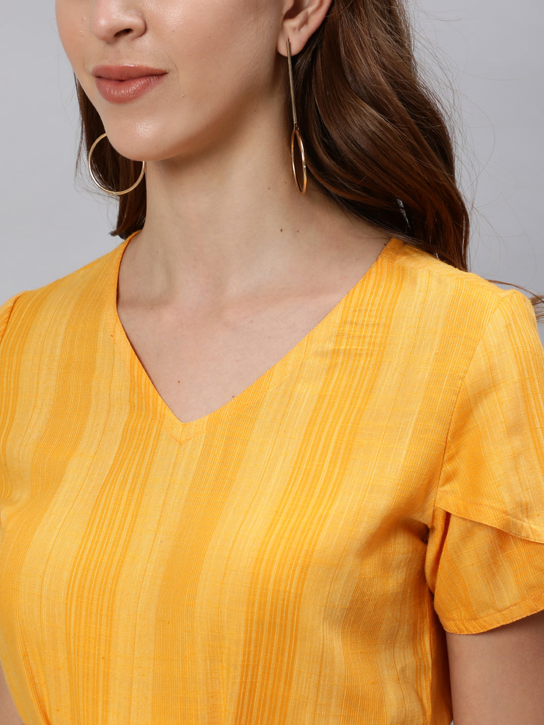 V neck stripe jumpsuit for girls