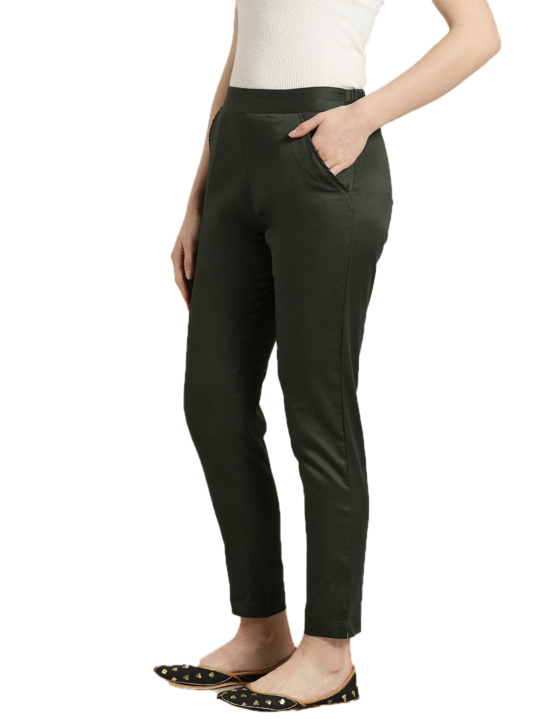 Buy cotton lycra pants for Ladies