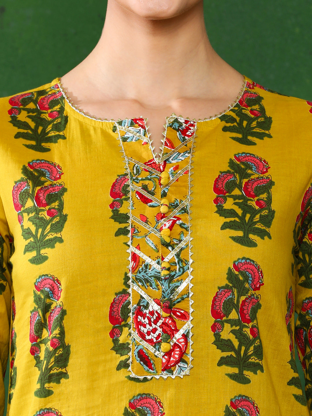 Floral Print Straight Kurta With Skirt