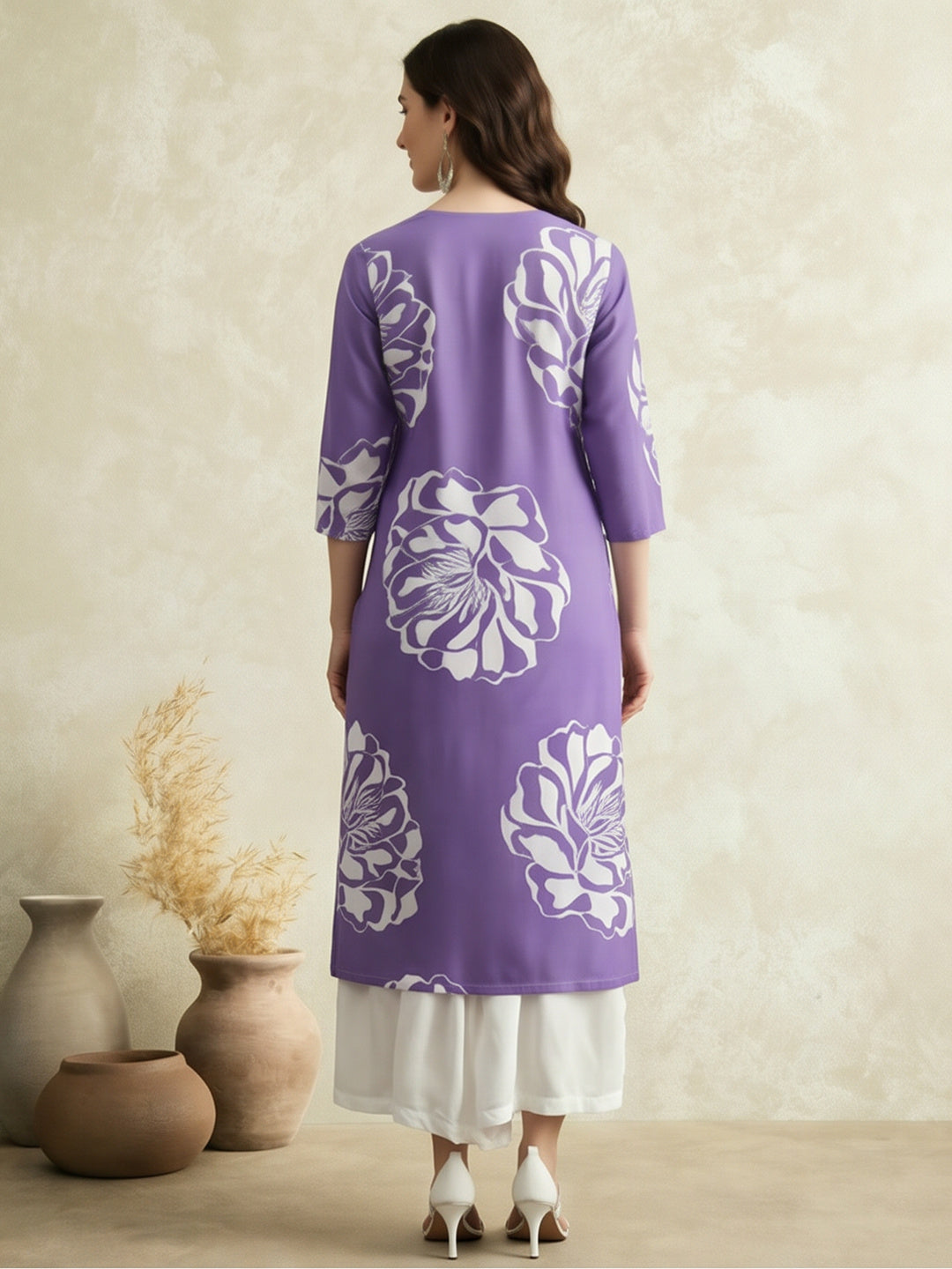 Floral Embroidered Straight Pure Cotton Kurta Sets