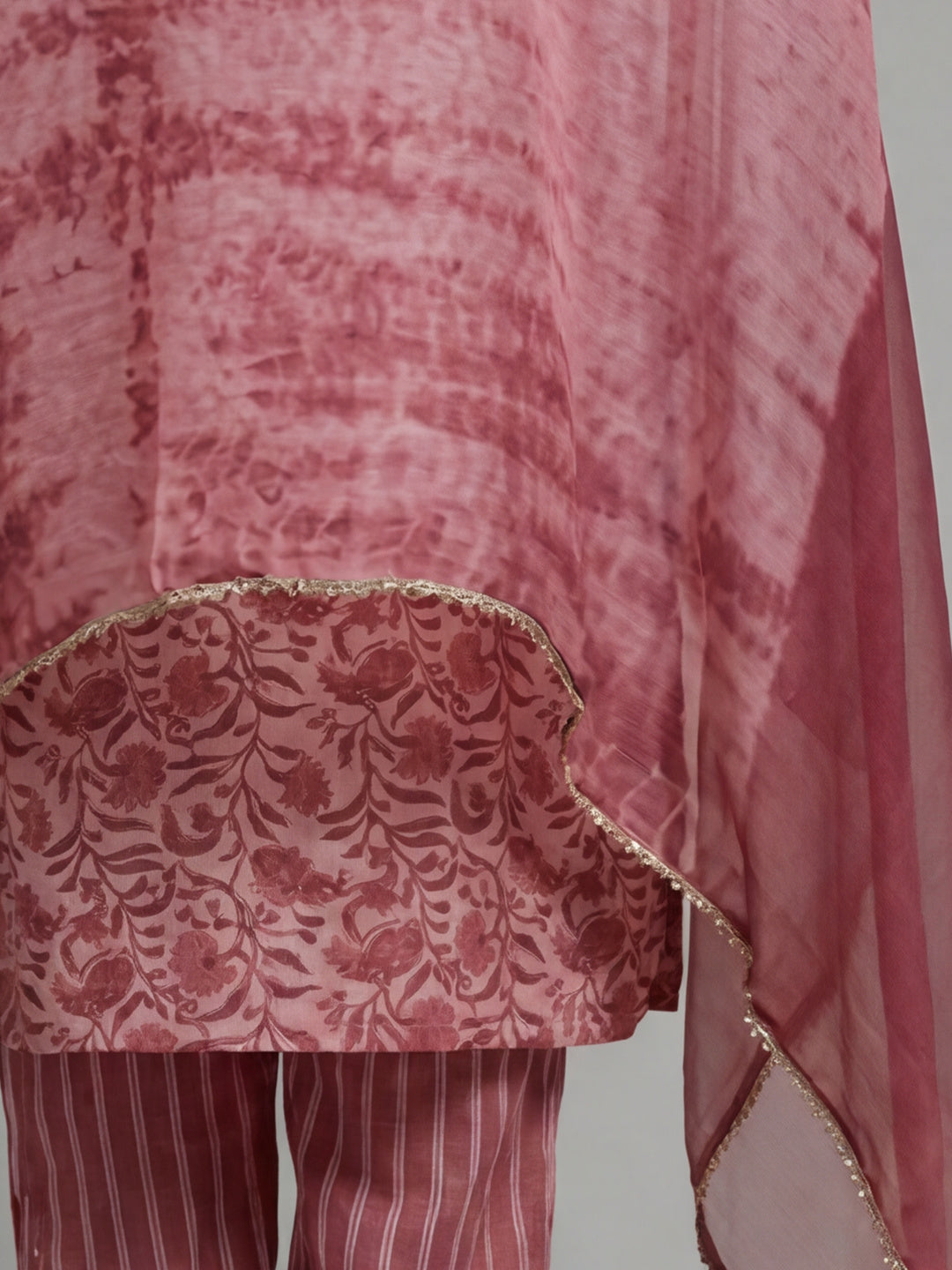Paisley Printed Cotton Kurta Set With Dupatta