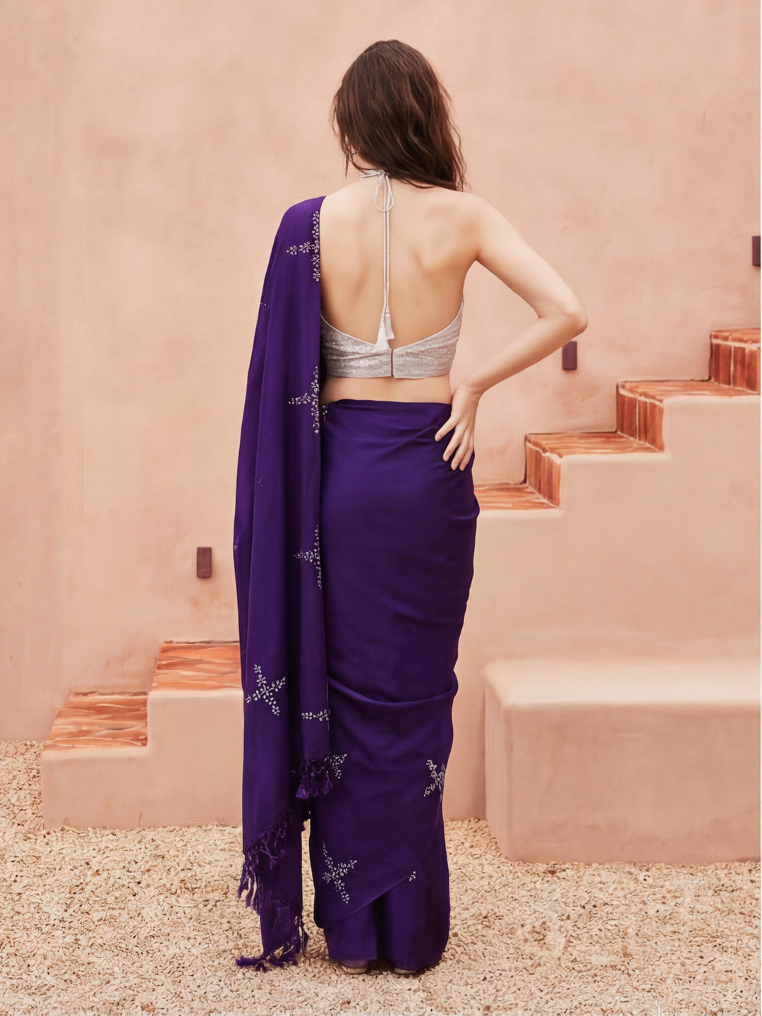 Floral Muslin Cotton Saree with Unstiched Blouse