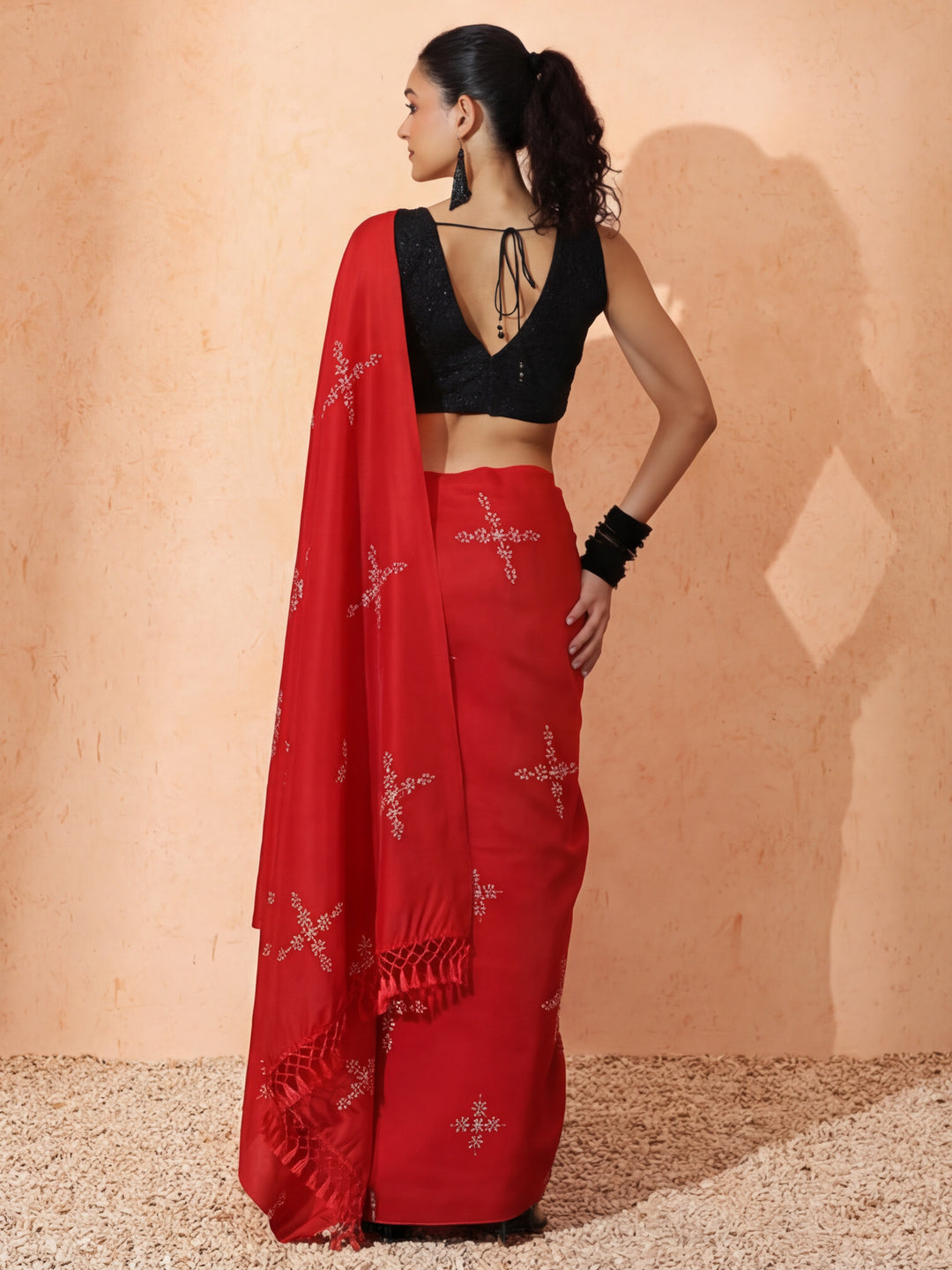 Floral Muslin Cotton Saree with Unstiched Blouse