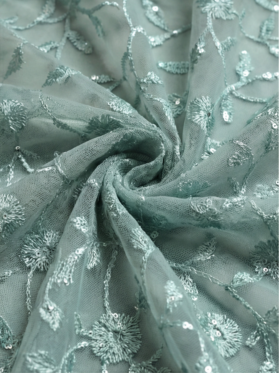 Party Wear Floral Embroidered Net Saree