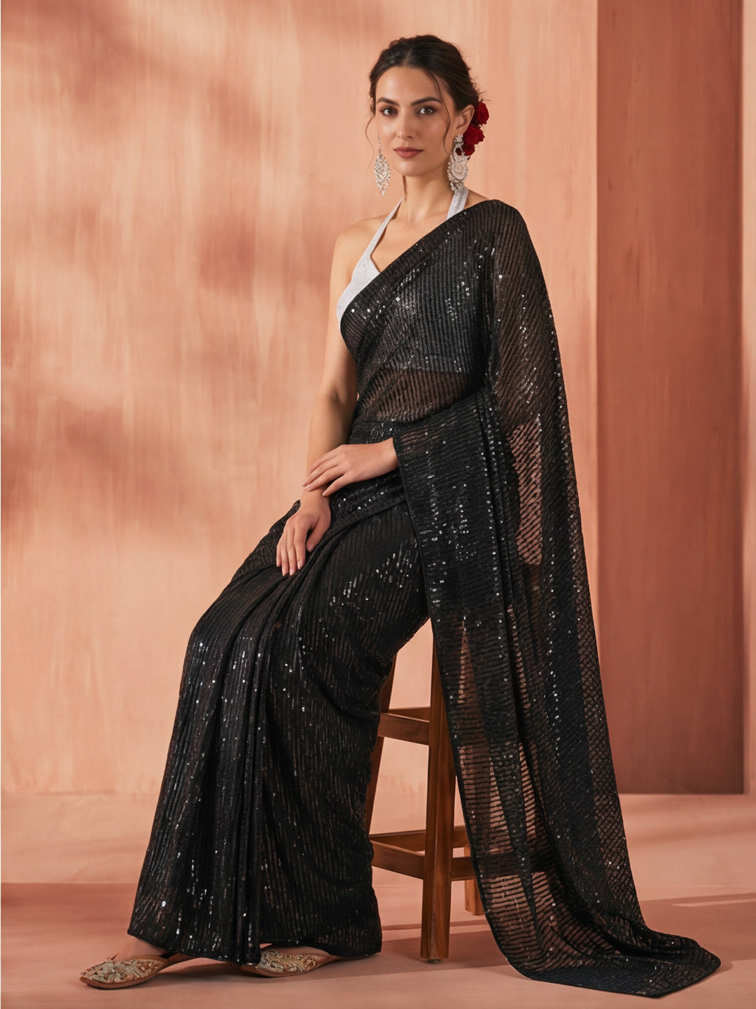 Embellished Premium Georgette Saree with Unstiched Blouse