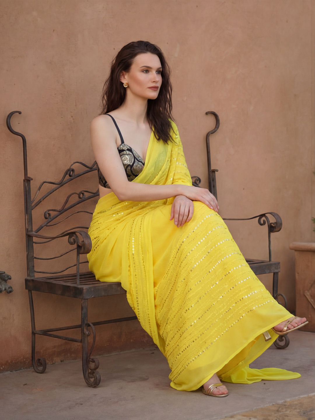 Embellished Premium Georgette Saree with Unstiched Blouse