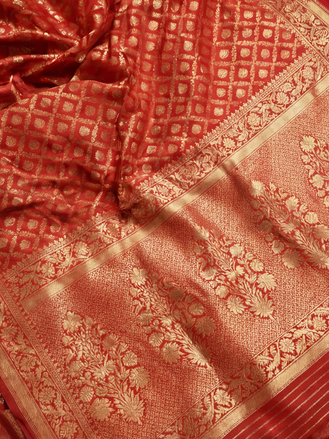 Sensational Red Weaving Work Banarasi Silk Saree -