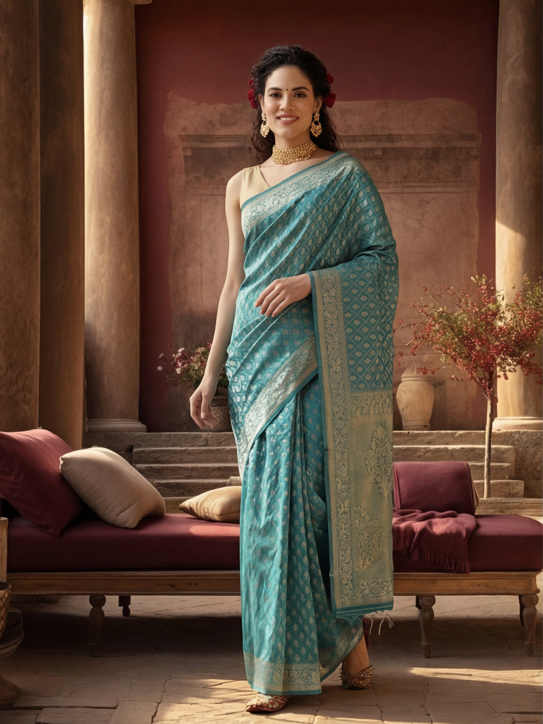 Silk Banarasi Zari Woven Party Wear Saree