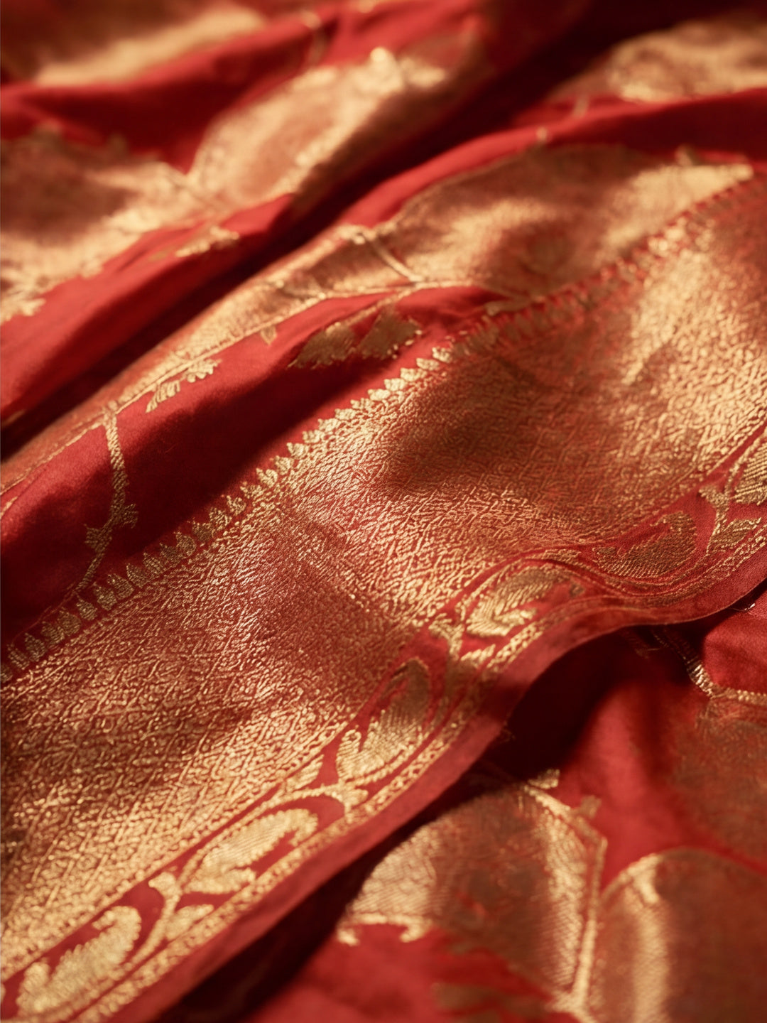 Stunning Red Weaving Work Banarasi Silk Saree -